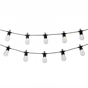 Lumineo 496307 LED Solar Party Beleuchtung Lichterkette 5,7 Meter 20 LED klare Lichtkugeln Lichteffekte