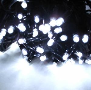 MK 019-358 LED Profi Lichterkette 230 V - 12 M schwarzes Kabel - 120 LED - Weisse LED - Koppelbares System IP 67