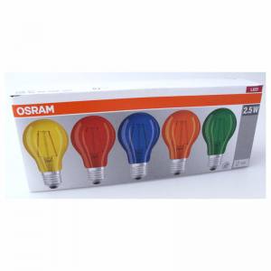 Osram 50er Box LED Filament STAR Classic A Decor Filament 2,5 Watt Sockel E27 Farbige LED