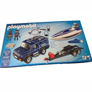 PLAYMOBIL 5187 City Aktion Polizei-Truck mit Speedboot