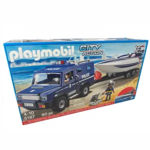 PLAYMOBIL 5187 City Aktion Polizei-Truck mit Speedboot