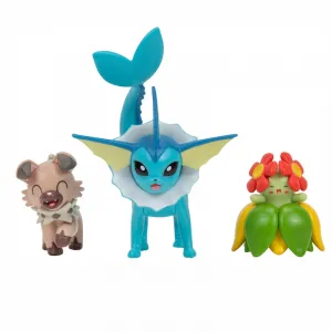 Pokemon PKW3048 Battle Figuren 3 Stück Set Wuffels, Blubella, Aquana