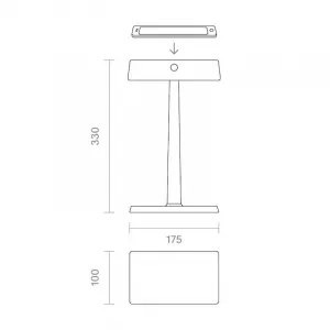 SIGOR Nucharge Akku-Tischleuchte schwarz 2,5W 2700K IP54 Ra85 dimmbar Ladekabel Magnetkontakt