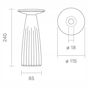 SIGOR NUFLAIR LED Akku Tischleuchte nebelgrau IP 54 170lm 2200K+2700K dimmbar