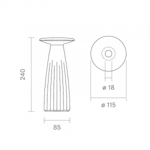 SIGOR NUFLAIR LED Akku Tischleuchte schwarz IP 54 170lm 2200K+2700K dimmbar