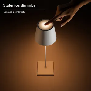 SIGOR NUINDIE Rund Pflaumenblau 38 cm LED Akku Tischleuchte IP 54 180lm 2200K+2700K dimmbar
