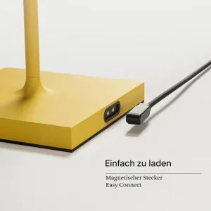 SIGOR NUINDIE Rund Sonnengelb 38 cm LED Akku Tischleuchte IP 54 180lm 2200K+2700K dimmbar Ladekabel Magnetkontakt