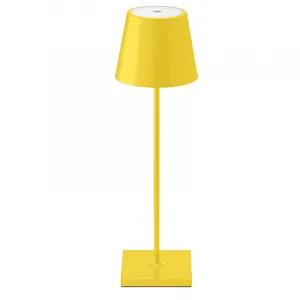 SIGOR NUINDIE Rund Sonnengelb 38 cm LED Akku Tischleuchte IP 54 180lm 2200K+2700K dimmbar Ladekabel Magnetkontakt