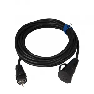 SIROX® Verlängerung 10 Meter H07RN-F 3 G 1,5 mm² mit Deckel am Band schwarz IP44