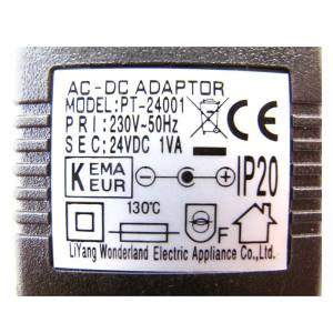 Steckernetzteil AC/DC Adapter PT-24001 Netzteil Innen IP 20 24 Volt DC 1 VA
