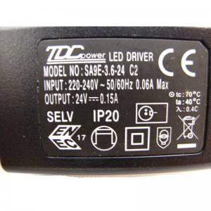 Steckernetzteil SA9E-3.6-24 C2 Innen IP 20 Trafo 24 Volt max. 0,15A