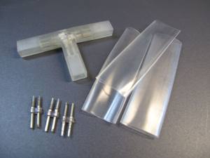 T-Verbinder für LED SMD Lichtschlauch 5x8 mm klar mit Zubehör