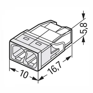 WAGO 2273-202 COMPACT-Verbindungsdosen-klemme für eindrähtige Leiter max.2,5mm²