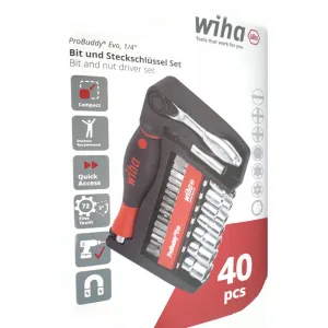 Wiha 46960 Bit und Steckschlüssel Set ProBuddy Evo gemischt 40 Teile