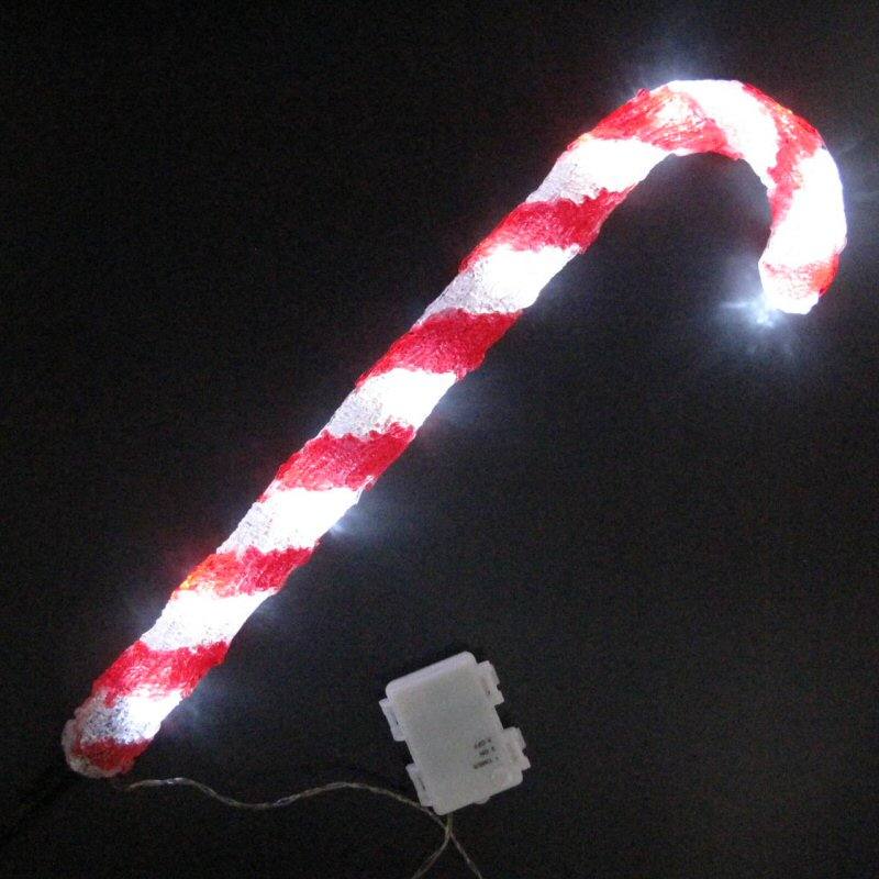 Led Batterie Acryl Zuckerstange 63 Cm Mit Weissen Led