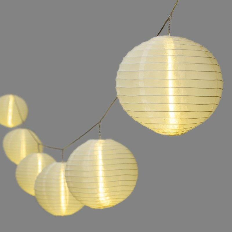 Lampion Lichterketten mit 20 cm Lampions und 30 LED