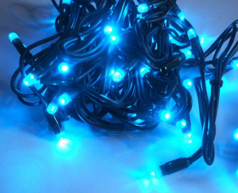 LED Profi Lichterkette 230 V 6 M 60 Blaue LED Koppelbar