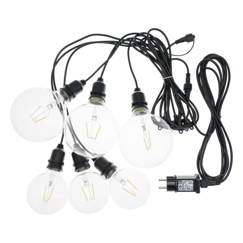 Filament LED Lichterkette 3,6 Meter mit 6 LED Filament Ø 95/125