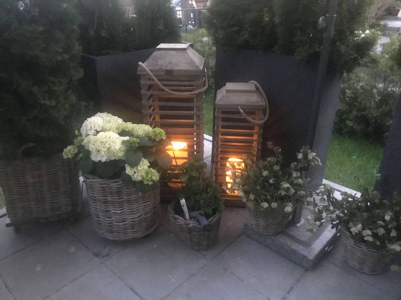 Led Batterie Holz Laterne 75x28 Cm Timer Flackernde Led