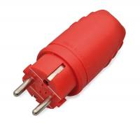 Gummi Schuko Stecker IP 44 Rot 1...